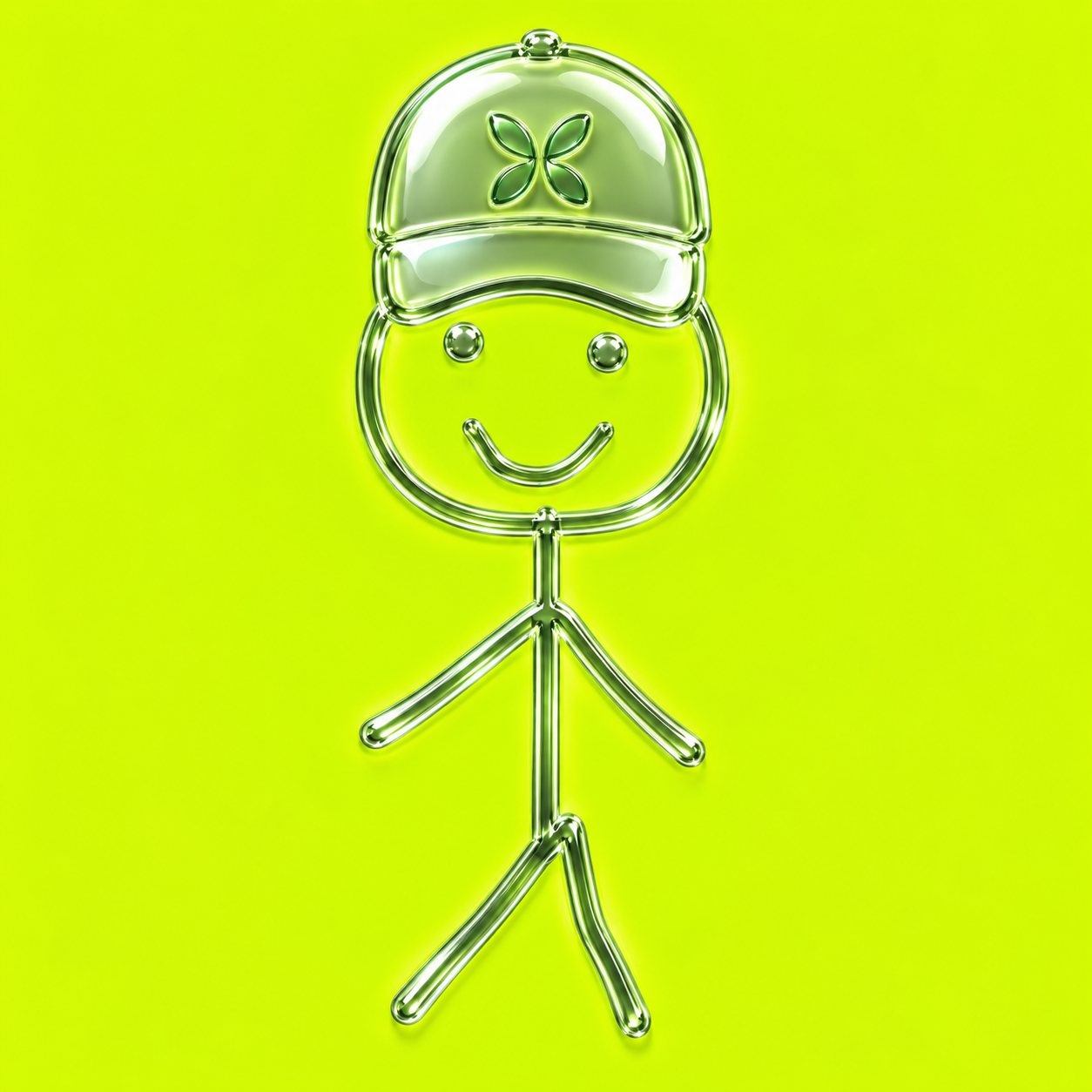 Ponsben chrome stick character wearing a cap